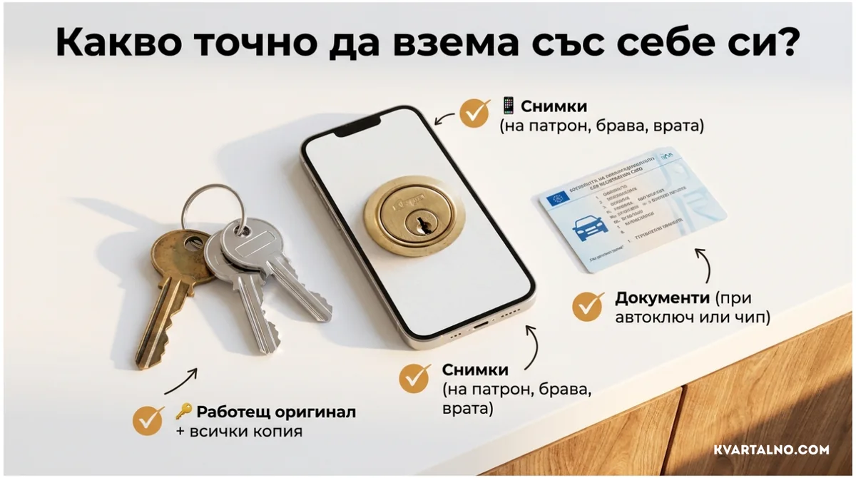 Инфографика какво да вземете със себе си в ключарско ателие