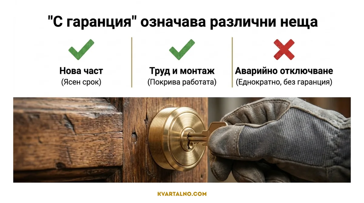 Инфографика какво може да включва гаранция при ключарска услуга